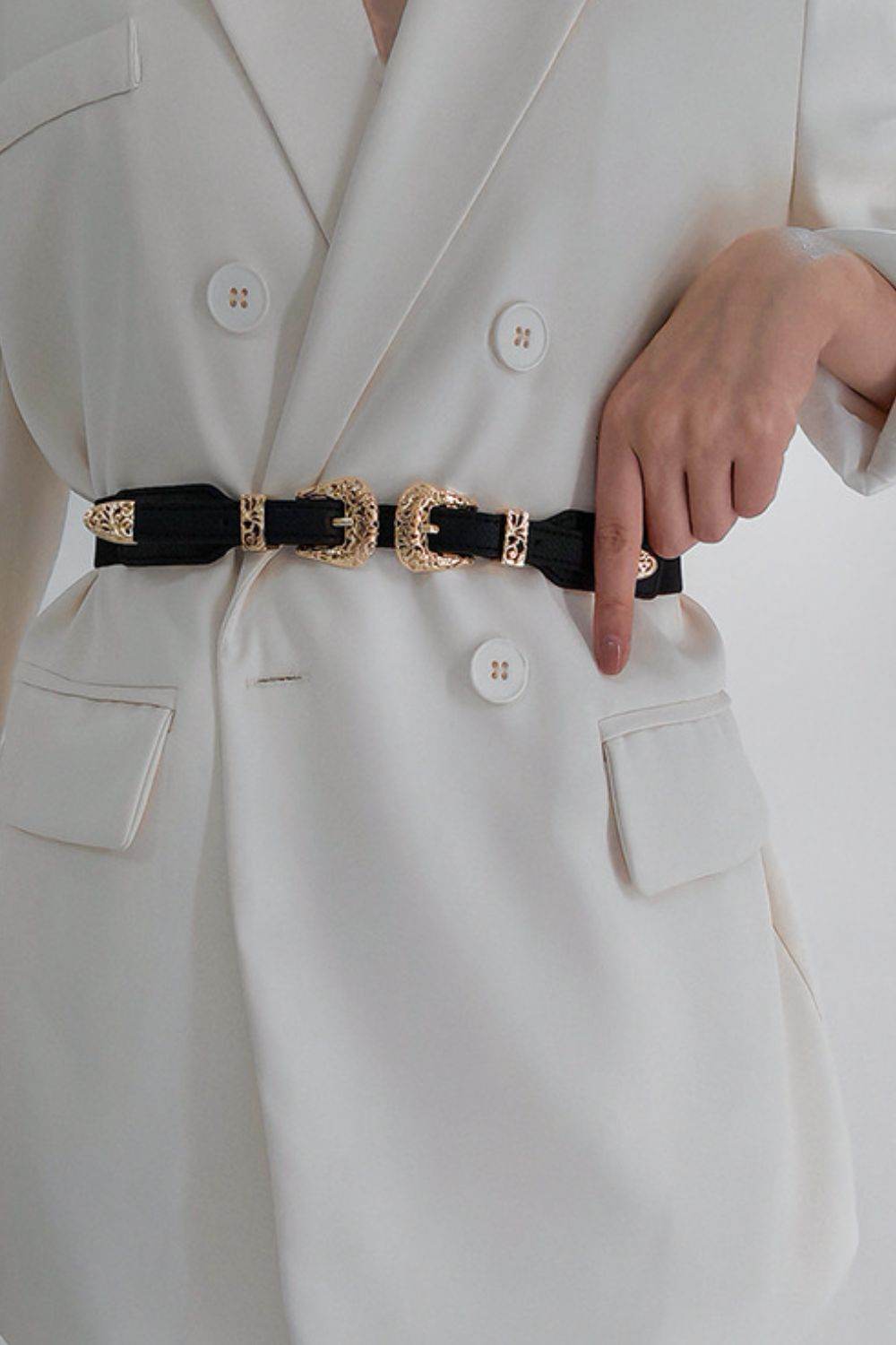 Double Buckle Elastic Belt - Delanoir