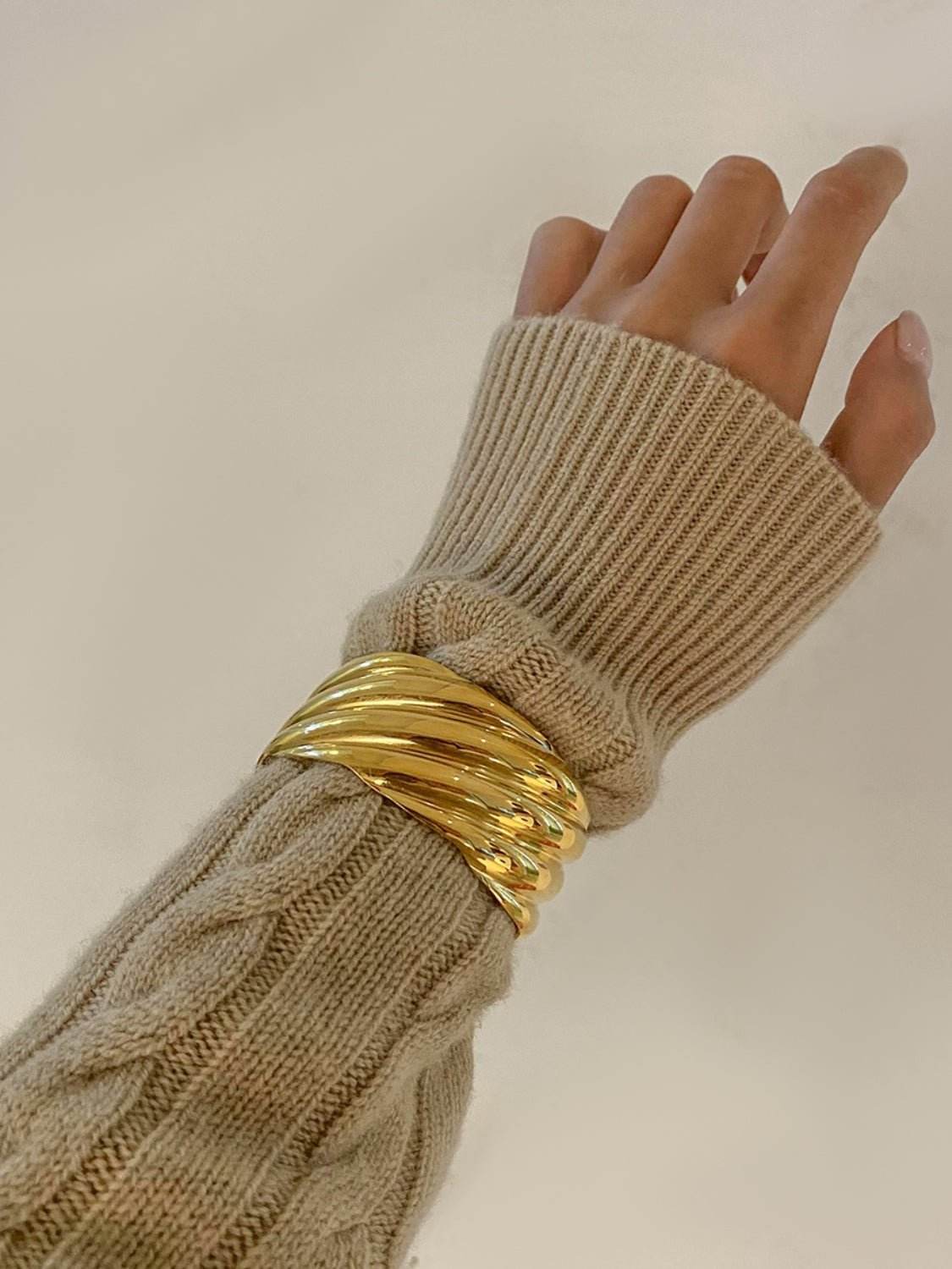 18K Gold-Plated Stainless Steel Open Ring - Delanoir