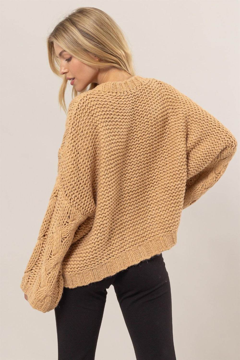 HYFVE Cable Knit V-Neck Sweater - Delanoir