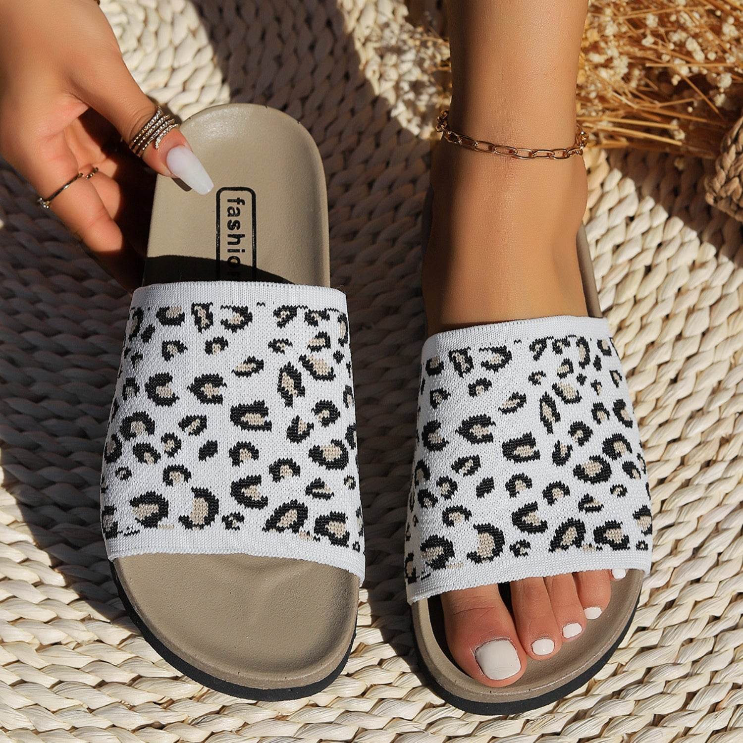 Leopard Open Toe Sandals - Delanoir