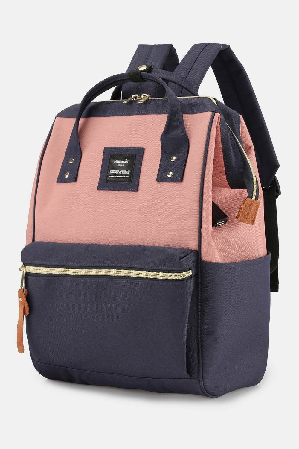 Himawari Waterproof Canvas Backpack Bag with Side Pockets - Delanoir