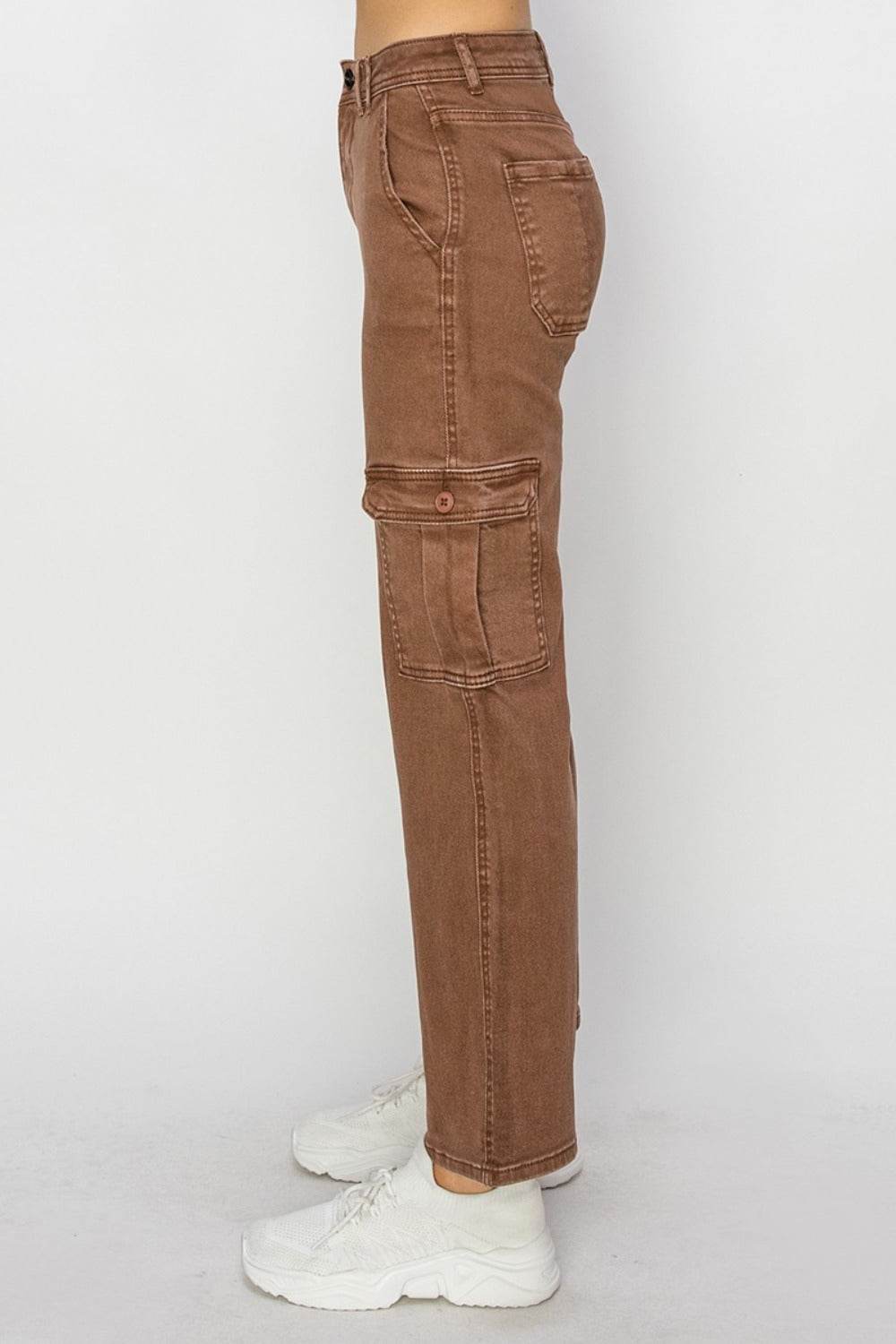 Risen Full Size High Rise Cargo Jeans - Delanoir