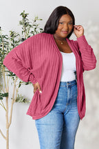 Basic Bae Full Size Ribbed Cocoon Cardigan - Delanoir