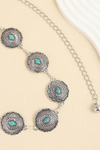 Vintage Turquoise Alloy Belt - Delanoir
