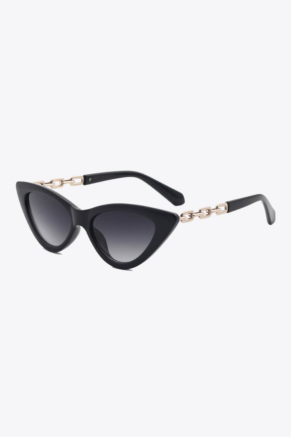 Chain Detail Cat-Eye Sunglasses - Delanoir