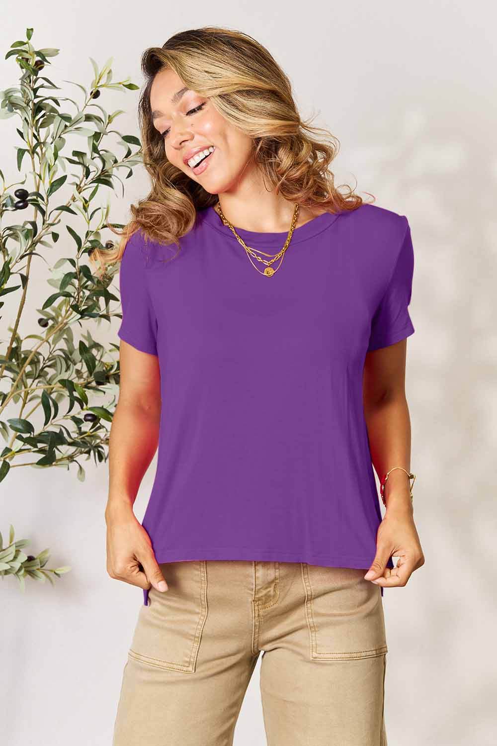 Basic Bae Full Size Round Neck Short Sleeve T-Shirt - Delanoir
