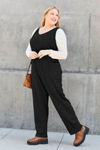 Double Take Full Size Sleeveless Straight Jumpsuit - Delanoir
