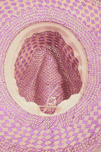 Fame Checkered Straw Weave Sun Hat - Delanoir