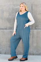 Double Take Full Size Sleeveless Straight Jumpsuit - Delanoir