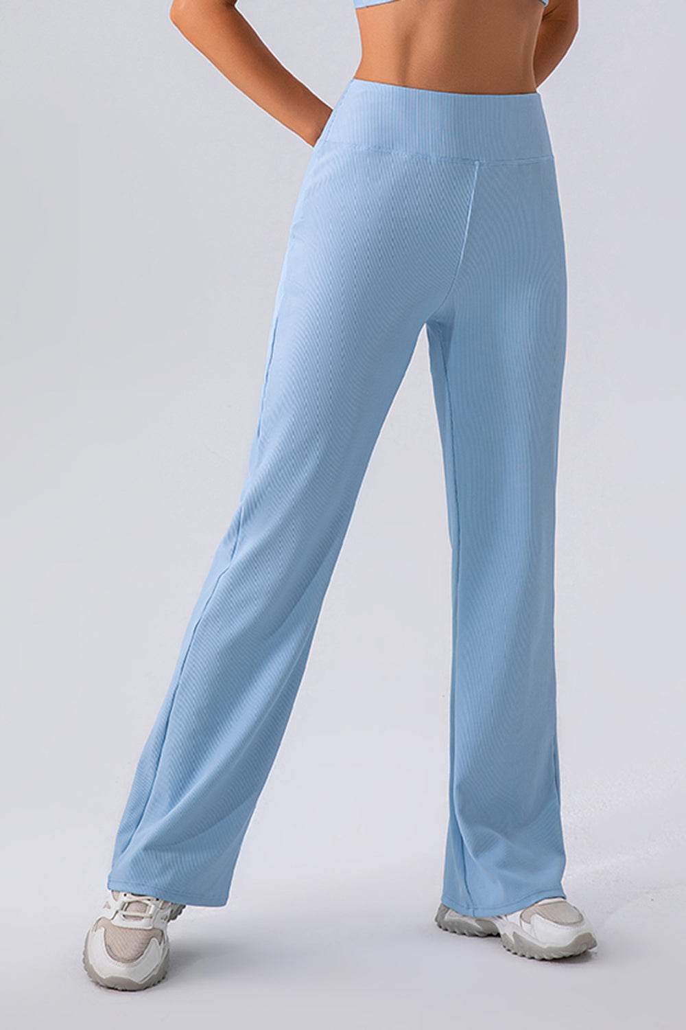 High Waist Straight Active Pants - Delanoir