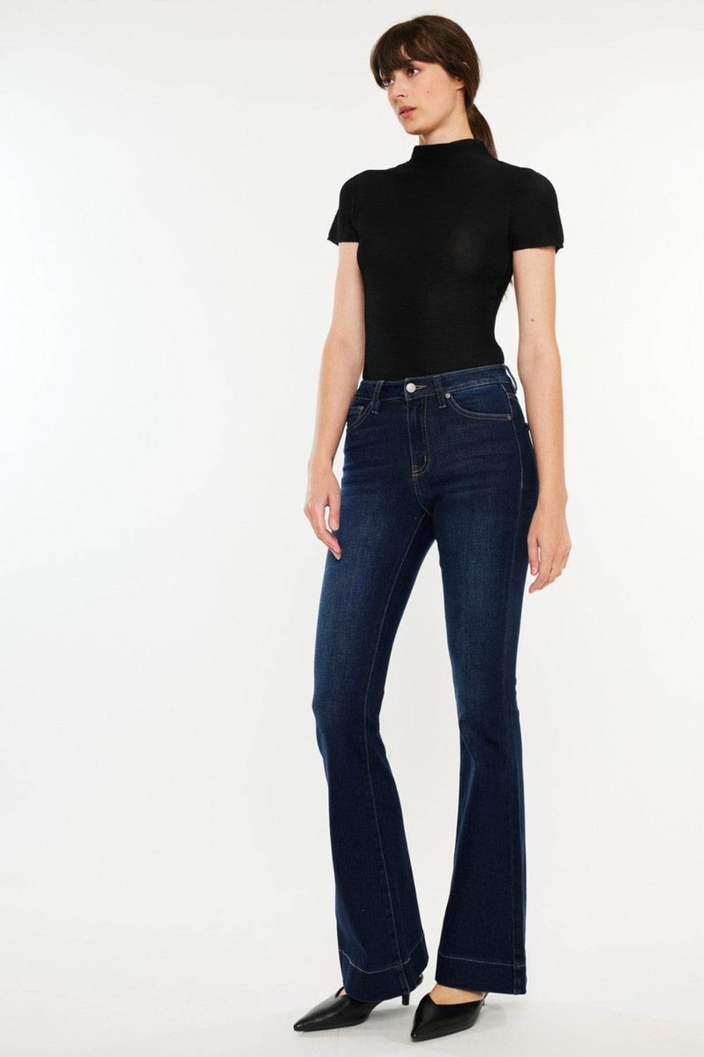 Kancan High Rise Slim Flare Jeans - Delanoir