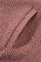 Lace Detail Zip Up Sherpa Patchwork Jacket - Delanoir