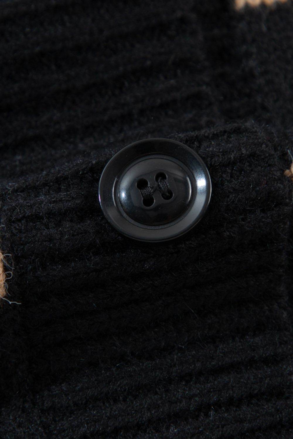 Striped Button Down Long Sleeve Cardigan - Delanoir