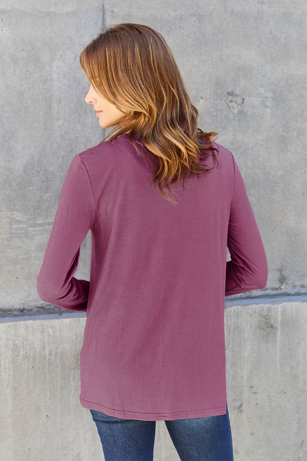 Basic Bae Full Size Round Neck Long Sleeve Top - Delanoir