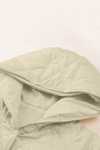 Snap Down Long Sleeve Quilted Winter Coat - Delanoir