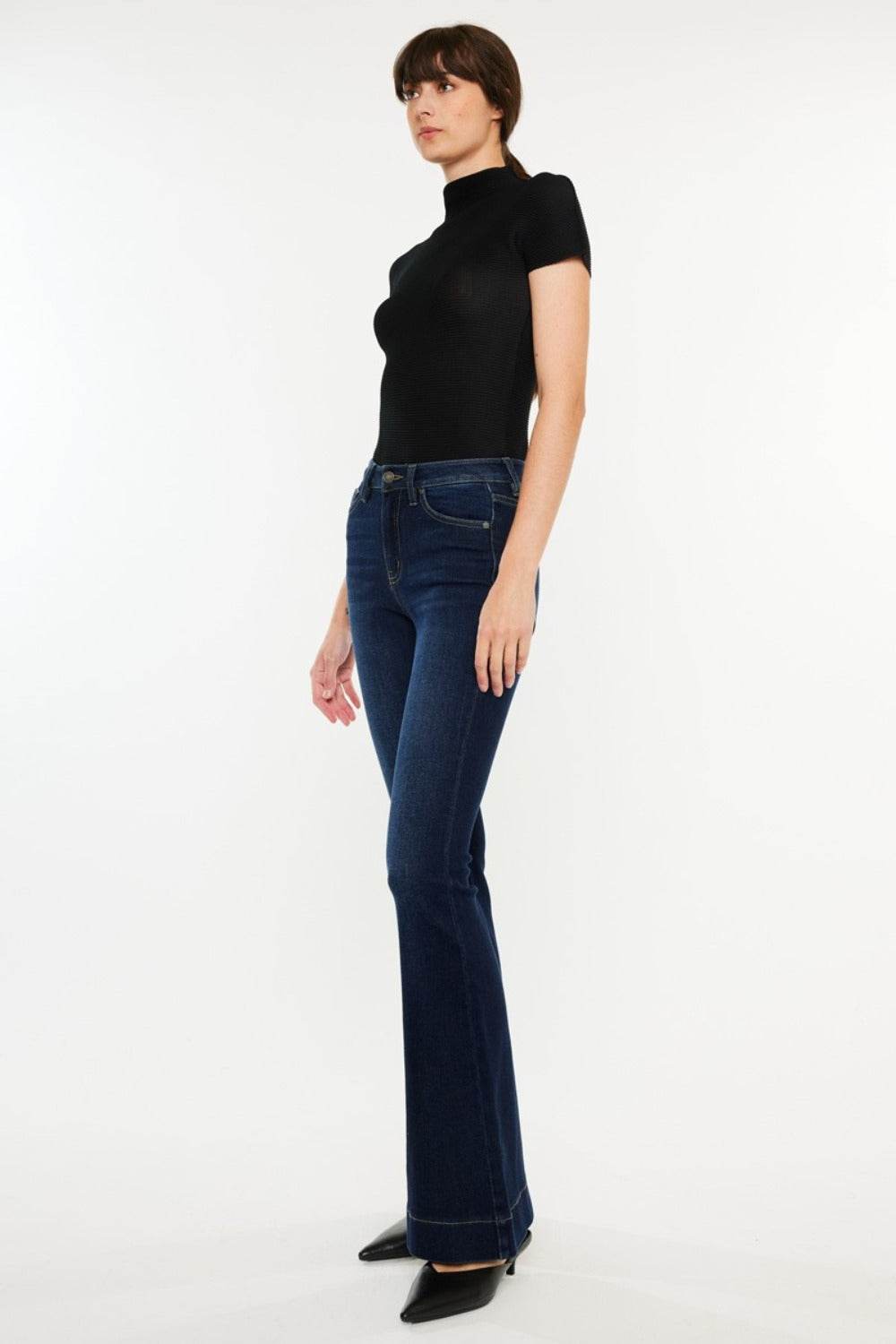 Kancan High Rise Slim Flare Jeans - Delanoir