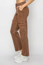 Risen Full Size High Rise Cargo Jeans - Delanoir