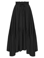 Smocked Waist Band Ruched Layered Skirt - Delanoir