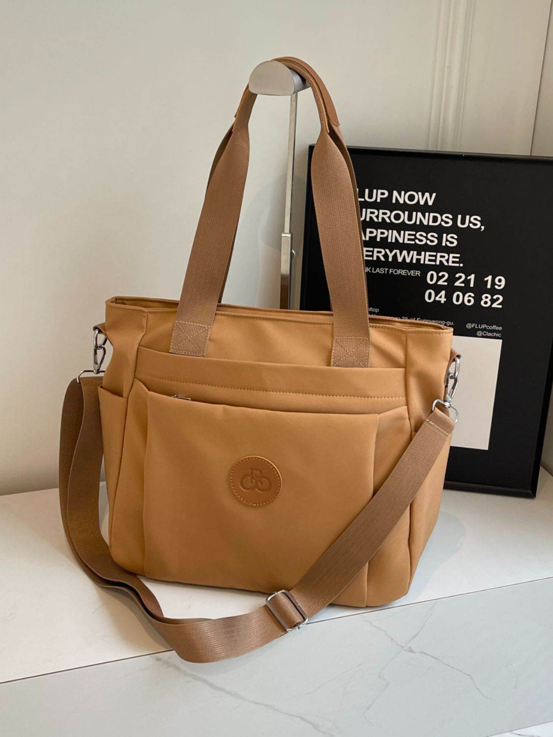 Nylon Solid Color Tote Bag - Delanoir