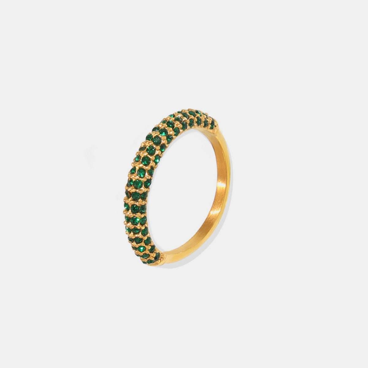 18K Gold-Plated Inlaid Zircon Ring - Delanoir