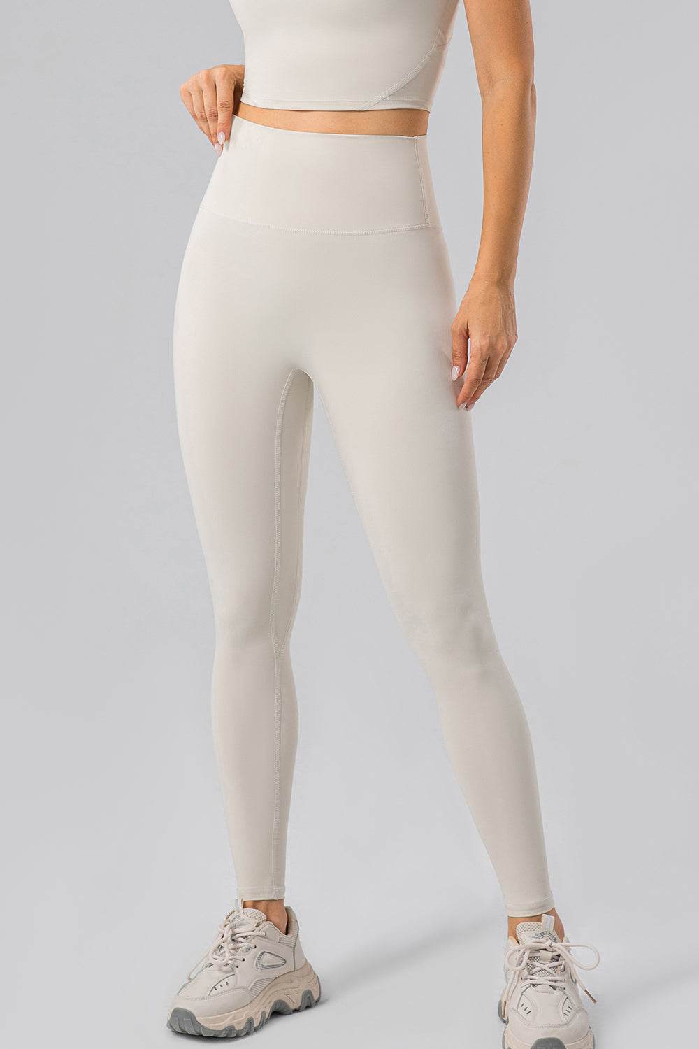 High Waist Wide Waistband Active Leggings - Delanoir