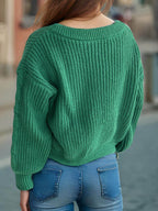 Tied Dropped Shoulder Long Sleeve Cardigan - Delanoir