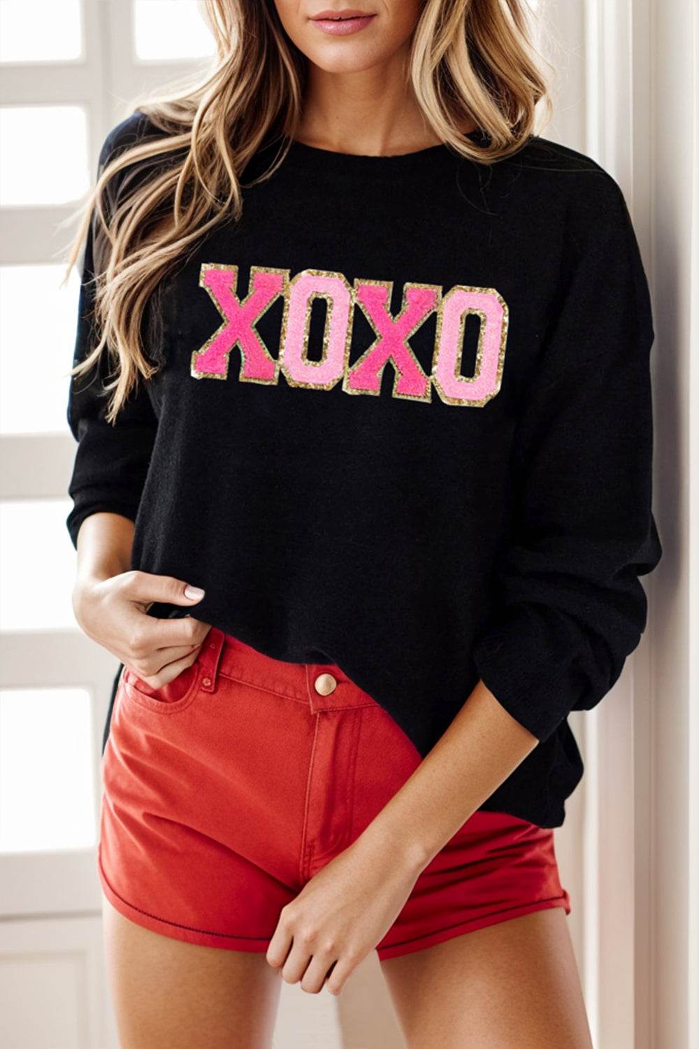 Round Neck Long Sleeve Sweater - Delanoir