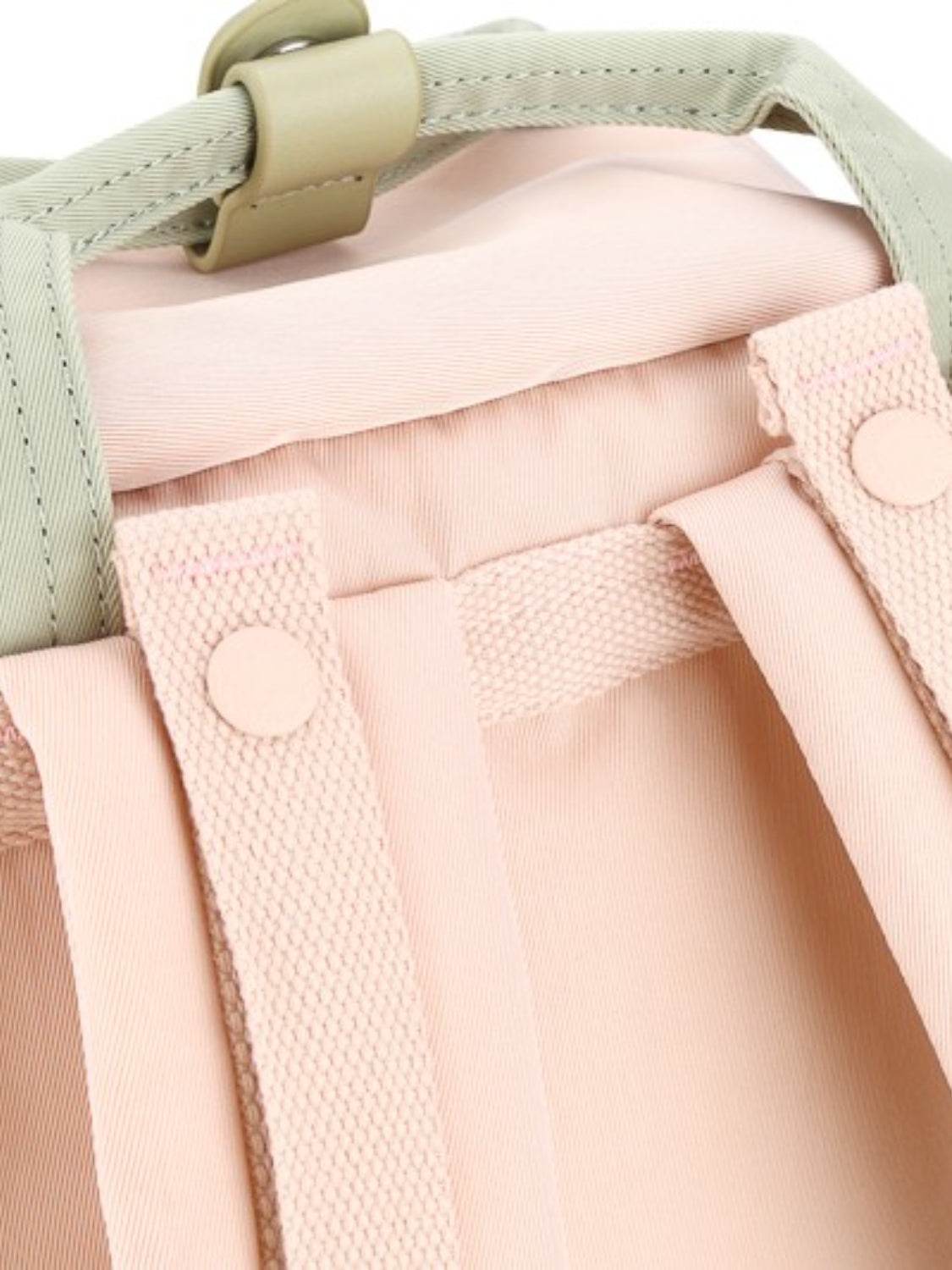 Himawari Contrast Waterproof Canvas Backpack Bag with Round Label - Delanoir