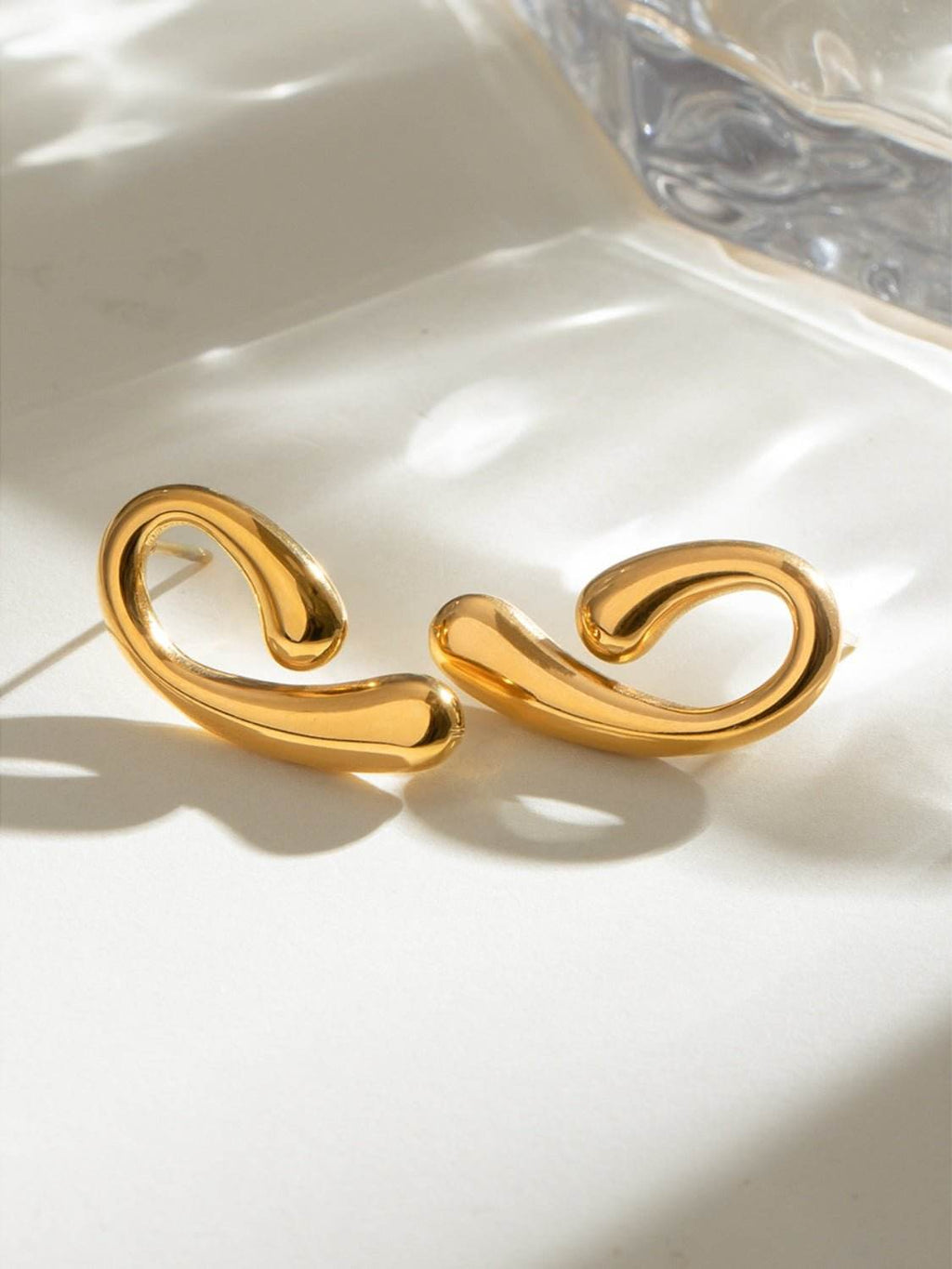 18K Gold-Plated Stainless Steel Geometric Shape Earrings - Delanoir