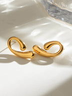 18K Gold-Plated Stainless Steel Geometric Shape Earrings - Delanoir