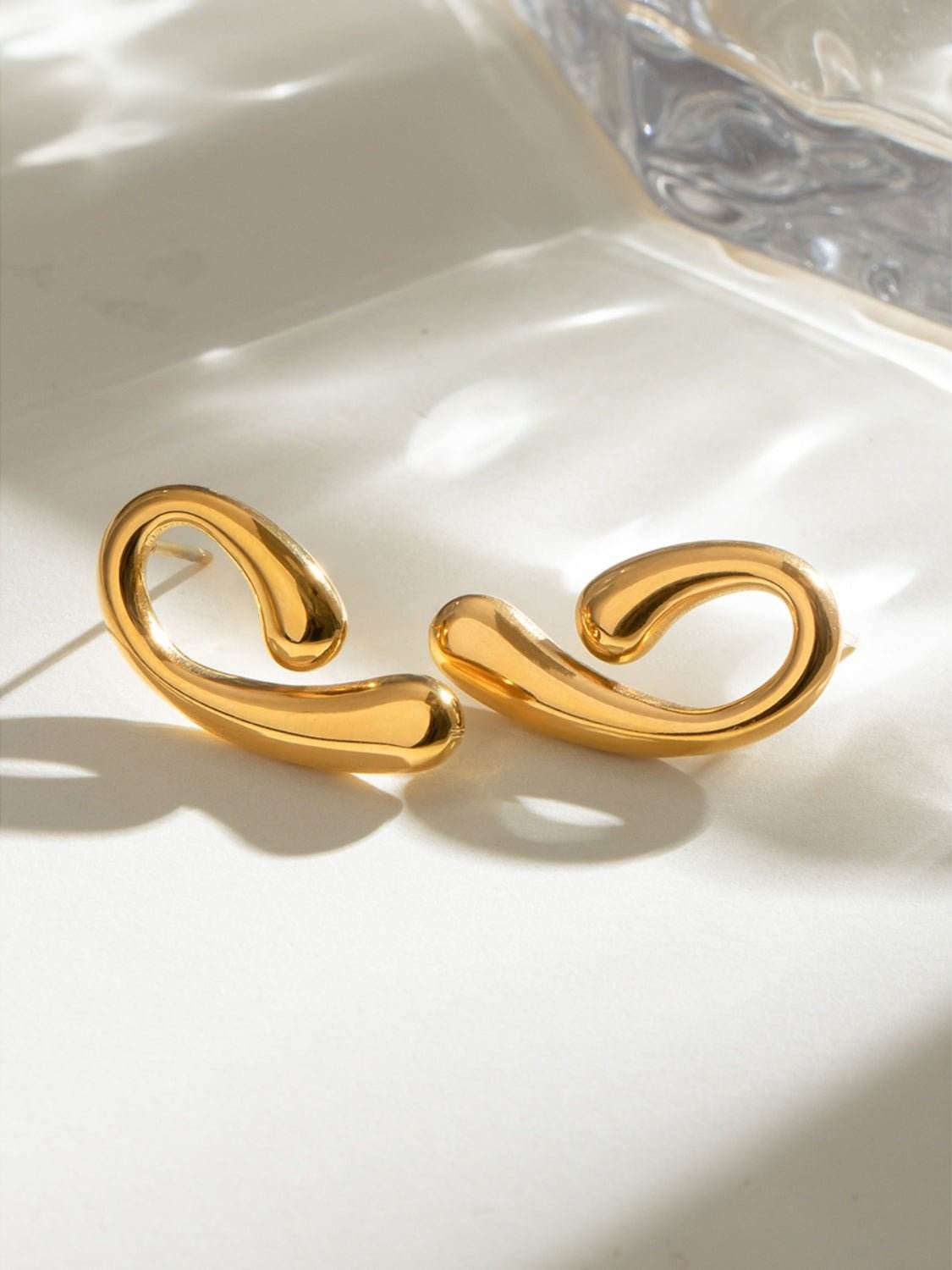 18K Gold-Plated Stainless Steel Geometric Shape Earrings - Delanoir