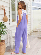 V-Neck Spaghetti Strap Jumpsuit - Delanoir