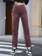 Straight Leg Jeans with Pockets - Delanoir