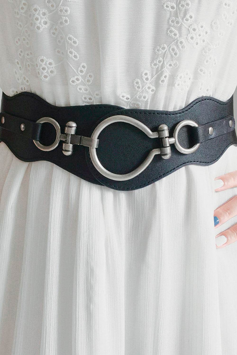 PU Leather Zinc Alloy Buckle Belt - Delanoir