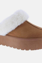 Weeboo Thick Bottom Fur Trim Snow Slippers - Delanoir