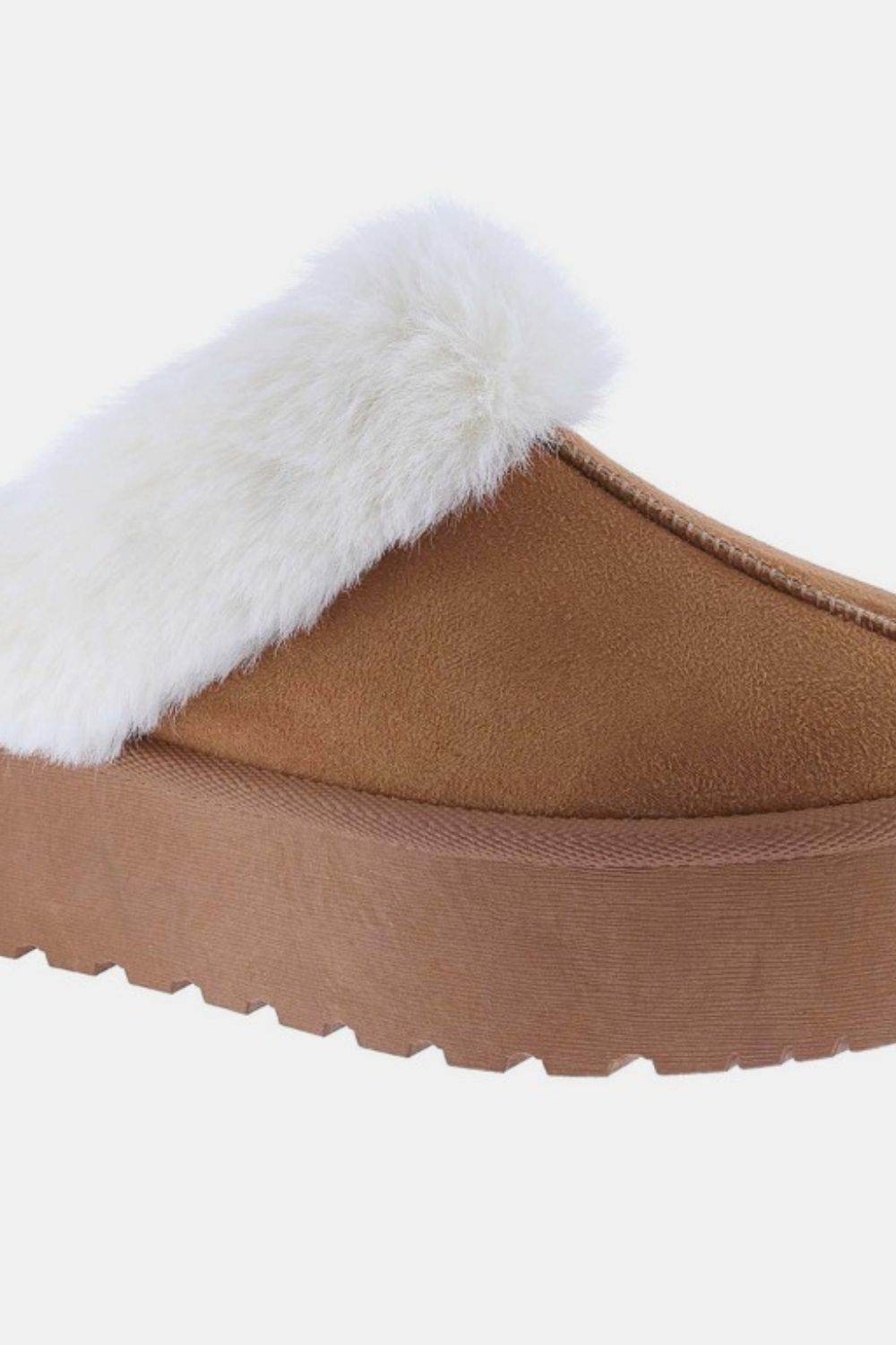 Weeboo Thick Bottom Fur Trim Snow Slippers - Delanoir