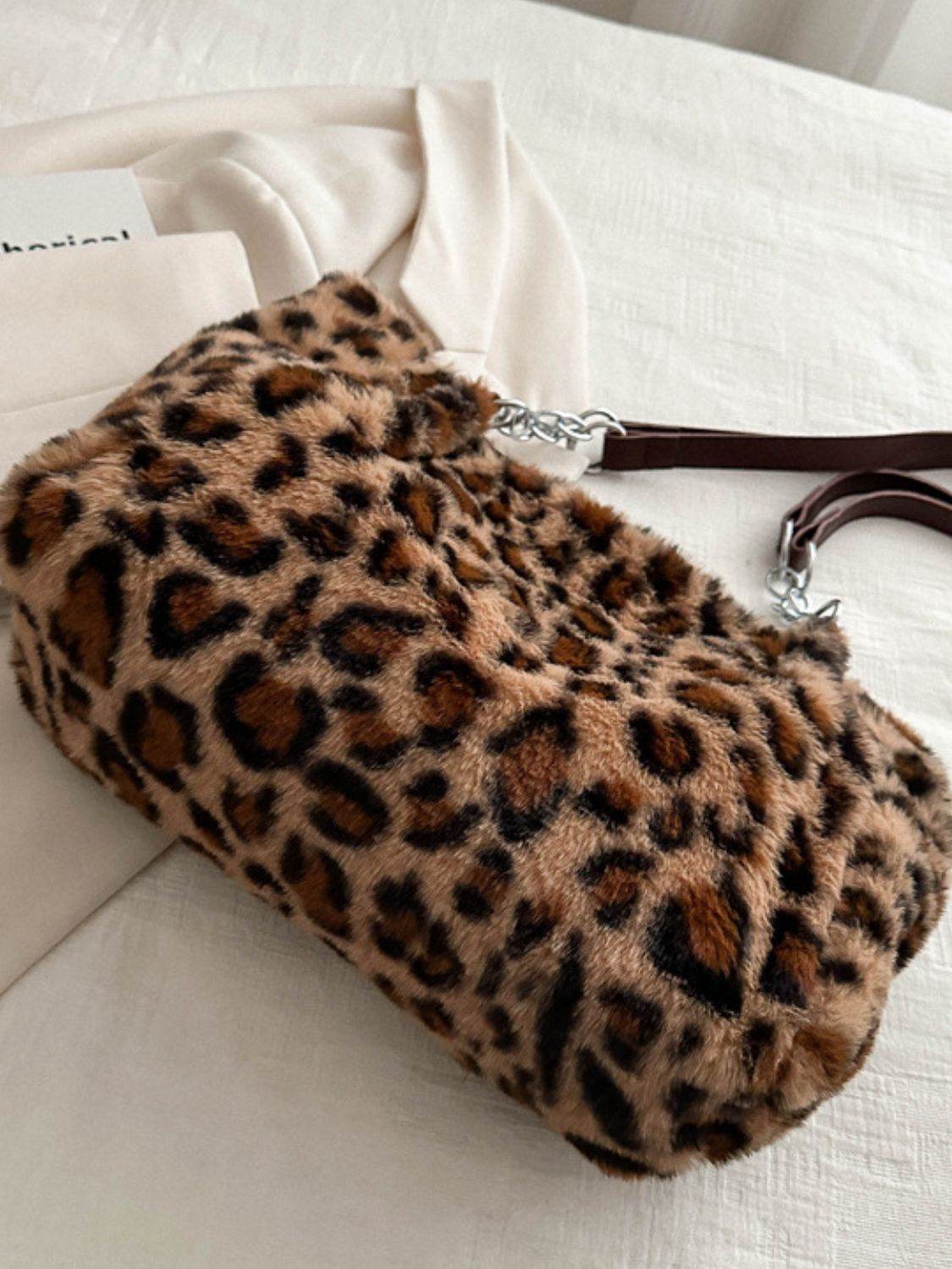 Faux Fur Leopard Shoulder Bag - Delanoir