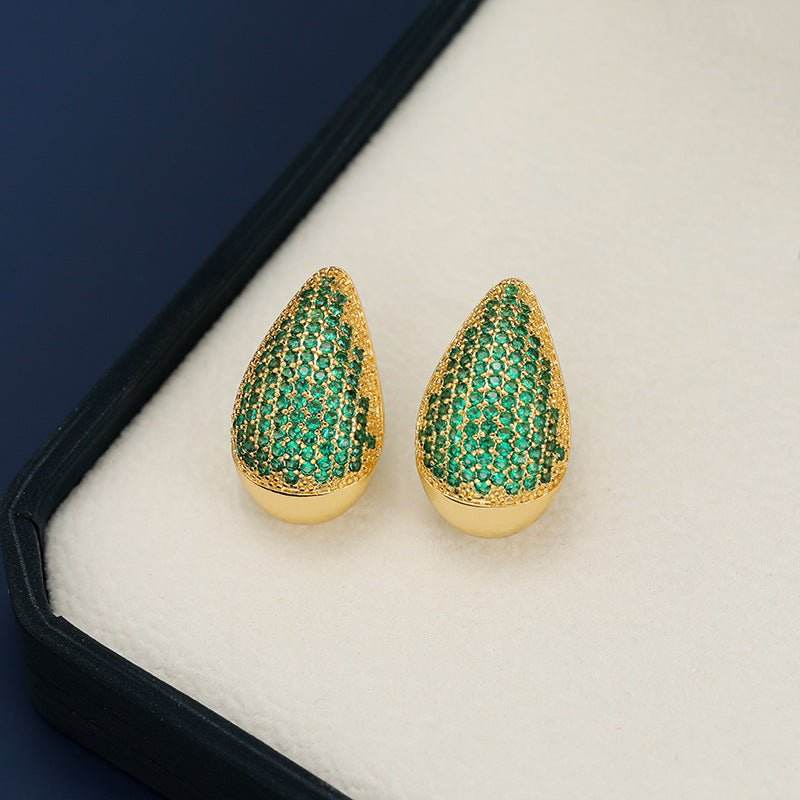 18K Gold-Plated Zircon Teardrop Earring - Delanoir