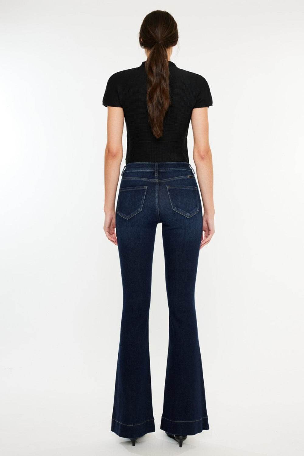 Kancan High Rise Slim Flare Jeans - Delanoir