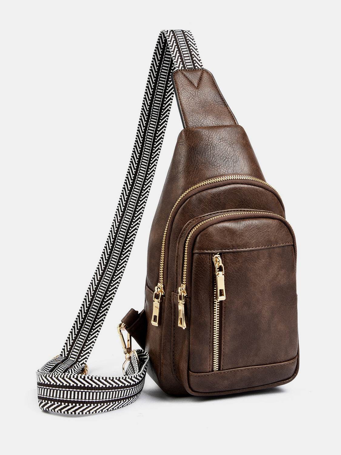 PU Leather Adjustable Strap Crossbody Bag - Delanoir