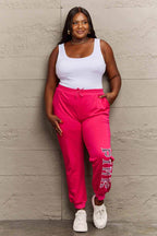 Simply Love Full Size PINK Graphic Sweatpants - Delanoir