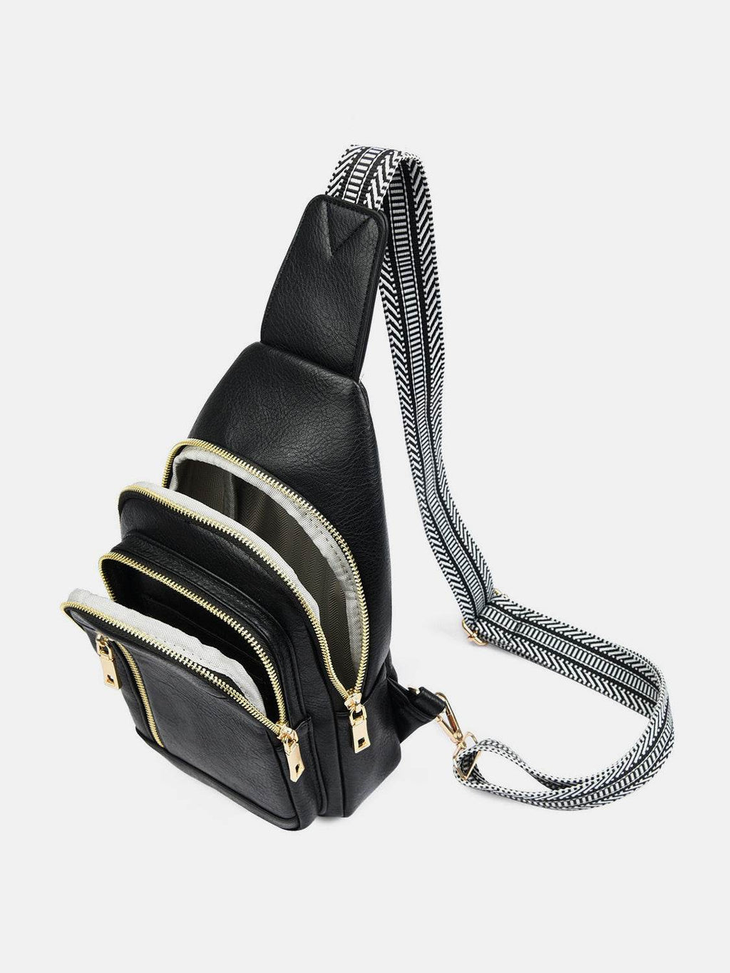 PU Leather Adjustable Strap Crossbody Bag - Delanoir