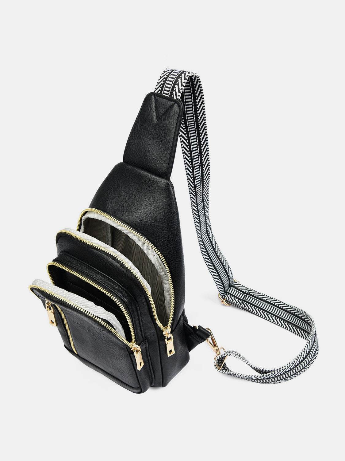 PU Leather Adjustable Strap Crossbody Bag - Delanoir