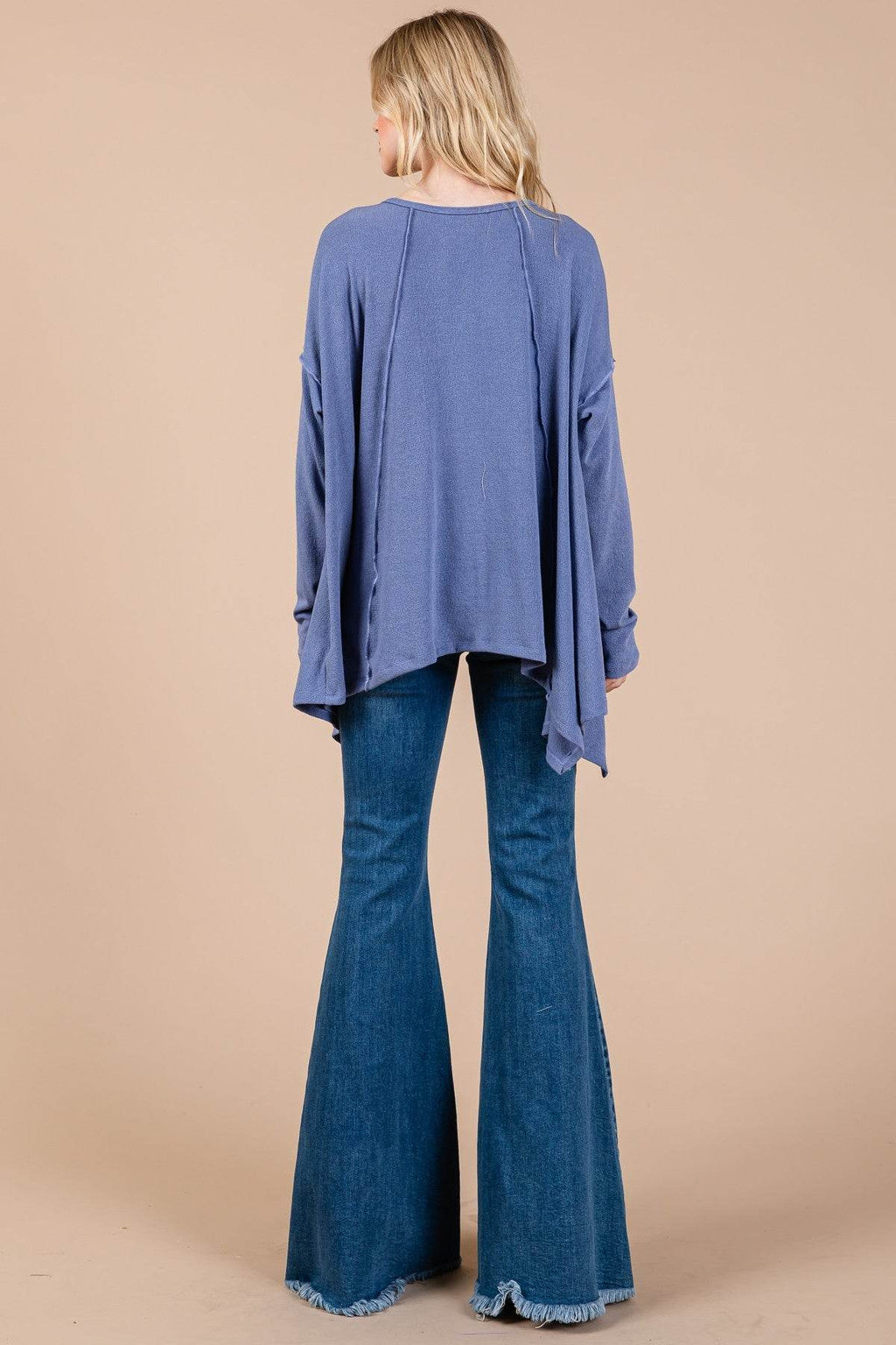 Ces Femme Asymmetrical Long Sleeve top - Delanoir