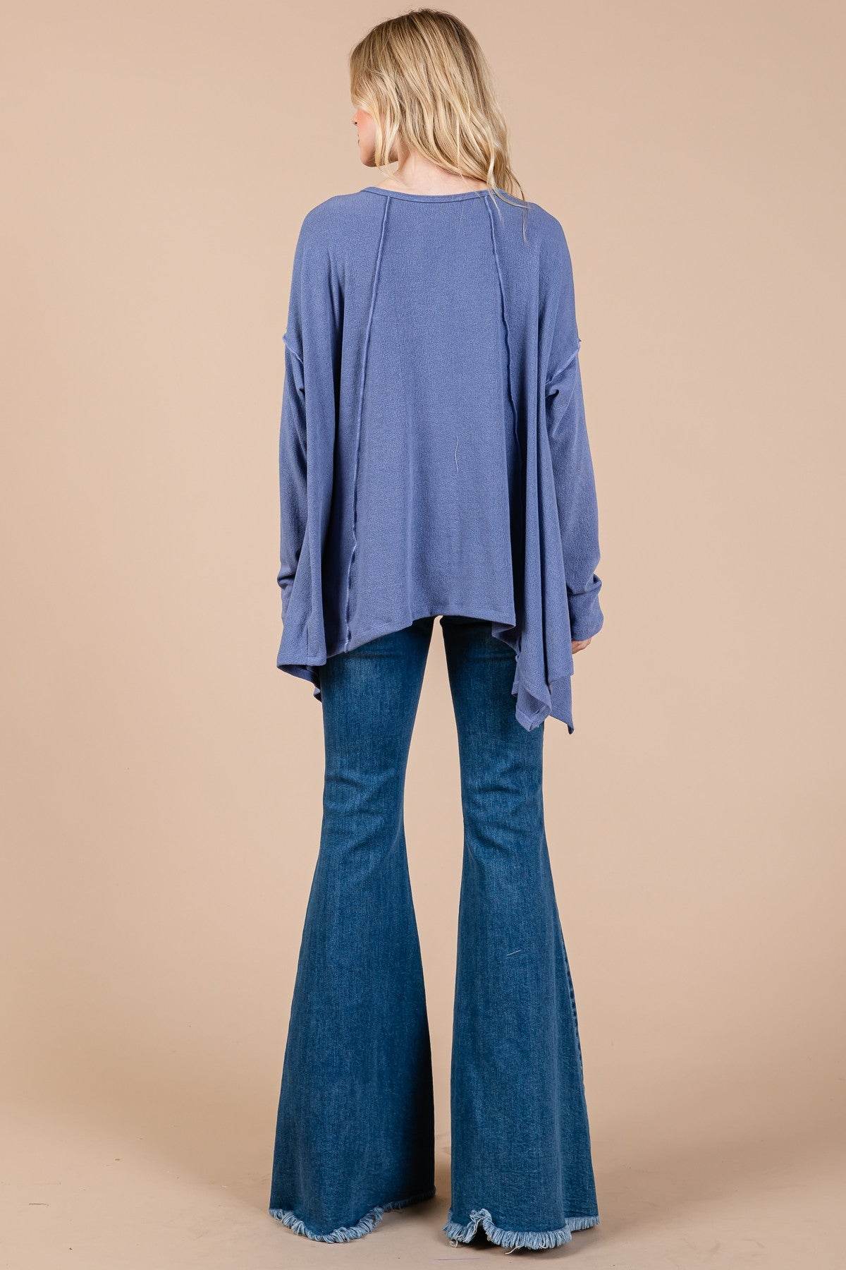 Ces Femme Asymmetrical Long Sleeve top - Delanoir