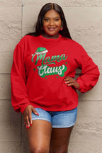 Simply Love Full Size MAMA CLAUS Round Neck Sweatshirt - Delanoir