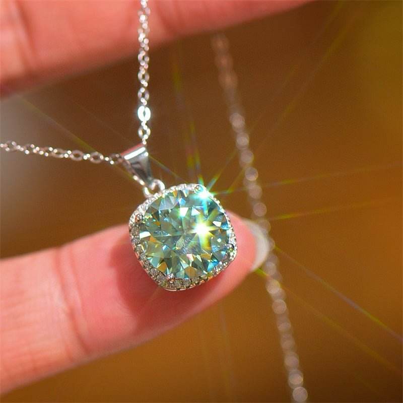 5 Carat Moissanite 925 Sterling Silver Pendant Necklace - Delanoir