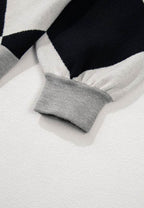 Color Block Button Down Long Sleeve Cardigan - Delanoir