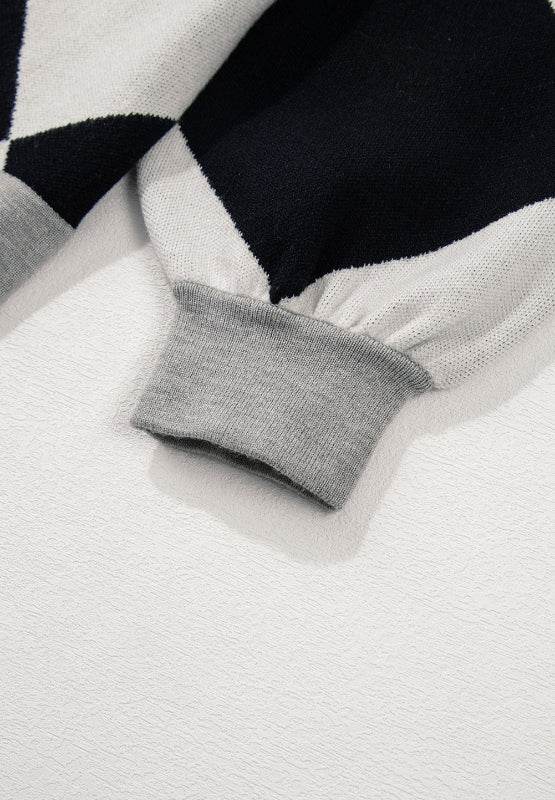 Color Block Button Down Long Sleeve Cardigan - Delanoir