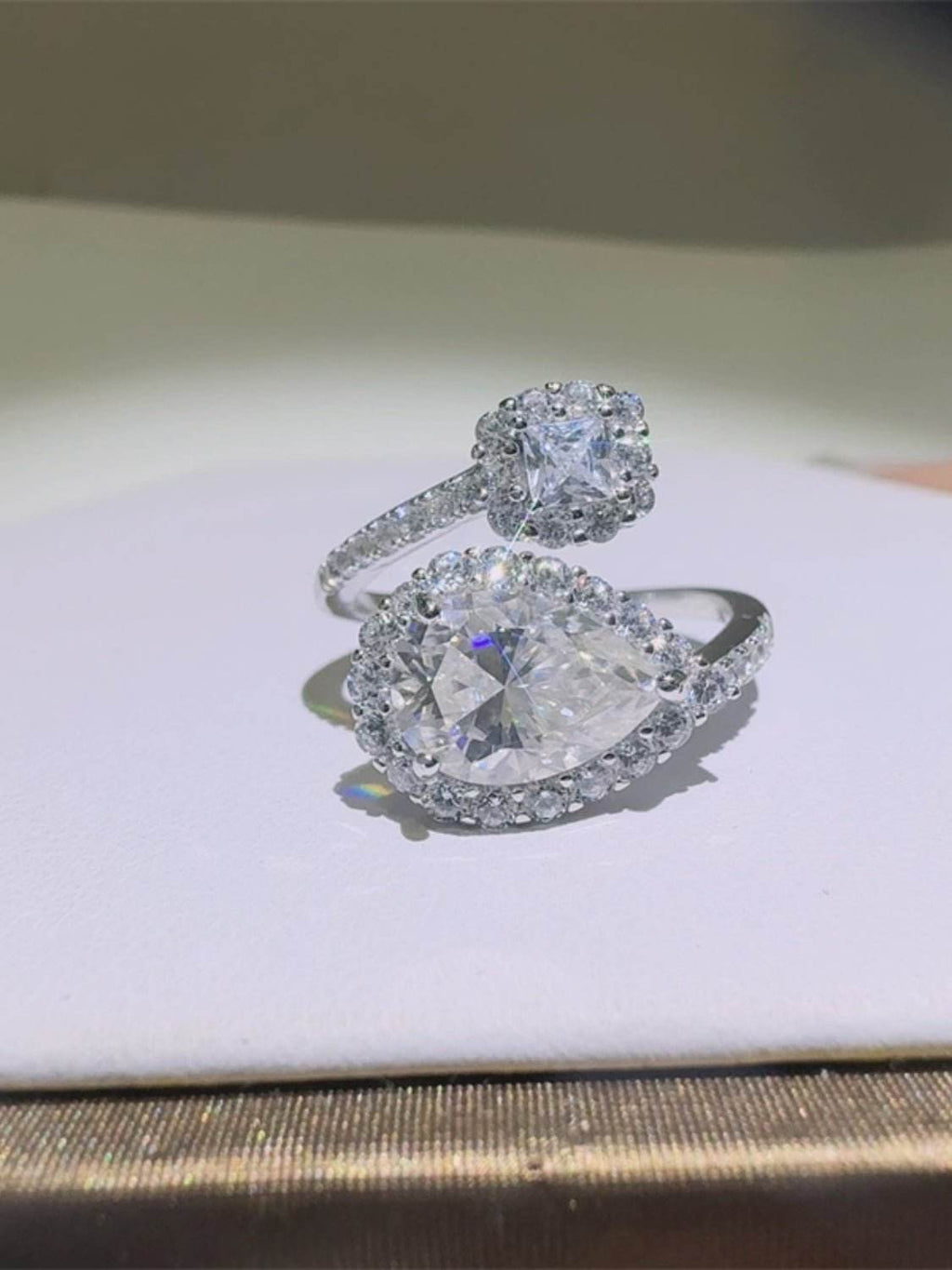 2 Carat Moissanite 925 Sterling Silver Bypass Ring - Delanoir